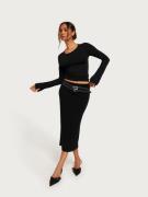 Vila - Midihameet - Black - Vicomfy A-Line Knit Skirt/Su - Noos - Hame...