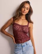 Nelly - Punainen - Lace Strap Top