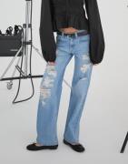 Nelly - Sininen - Low Waist Loose Jeans