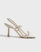 Nelly - Beige - Linen Strappy Heel