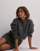 Gina Tricot - Harmaa - Knitted alpaca blend sweater