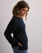 Gina Tricot - Sininen - Knitted boatneck sweater