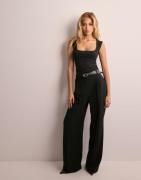 Michael Kors - Musta - Pleated Wide Leg Pant