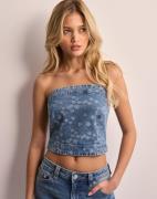 Vero Moda - Sininen - Vmfrigga Sl Jacquard Denim Top Pop