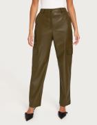 Only - Vihreä - Onlkim Faux Leather Cargo Pant Cc O