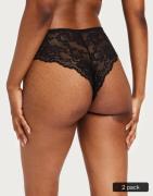 Pieces - Musta - Pclina Lace Wide Brief 2-Pack Noos