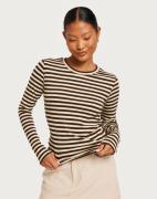 JDY - Ruskea - Jdyfransiska L/S Stripe O-Neck Top