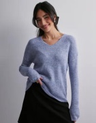 Only - Sininen - Onlcamilla V-Neck L/S Pullover Knt