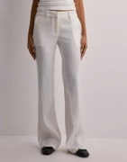 Nelly - Valkoinen - Low Waist Linen Flare Pants