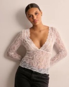 Nelly - Valkoinen - Gorgeous Lace LS Top