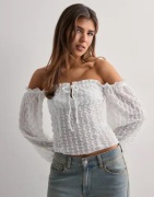 Nelly - Valkoinen - Lace Off Shoulder Top