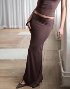 Nelly - Ruskea - Perfect Low Waist Maxi Skirt