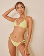 Missguided - Keltainen - Towelling Tie Side Bikini Bottom