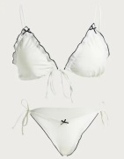 Nelly - Valkoinen - Contrast Bow Bikini Panty