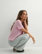 Pieces - Vaaleanpunainen - Pcanna Ss O-Neck Top Noos Wvn Bc