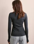 Pieces - Sininen - Pckitte Zip Ls T-Neck Top Noos Bc