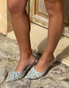 Nelly - Kuviollinen - Printed Pointy Bow Mule