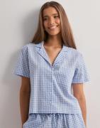 Hunkemöller - Sininen - Jacket Ss Seersucker Check