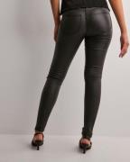 Only - Musta - Onlanne K Mid Waist Coated Jeans No