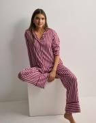 Hunkemöller - Vaaleanpunainen - Pj Ls Satin Print