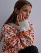 Pieces - Punainen - Pcjianna Ls O-Neck Knit Bc