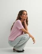 Pieces - Vaaleanpunainen - Pcanna Ss O-Neck Top Noos Wvn Bc