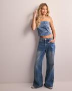 Vero Moda - Sininen - Vmfrigga Sl Jacquard Denim Top Pop