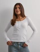 Pieces - Valkoinen - Pckitte Ls Top Noos Bc