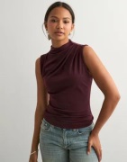 Pieces - Punainen - Pcmadison Sl Draped Top Noos Bc