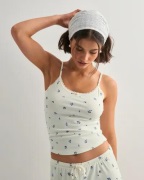 Only - Sininen - Onlmirse S/L Aop Cropped Top Jrs