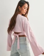 Nelly - Vaaleanpunainen - Open Back Tie LS Top