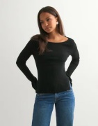 Vero Moda - Musta - Awsinka Ls Boatneck Knit Top