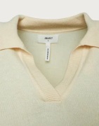 OBJECT - Beige - Objthess L/S V-Neck Knit Polo Noos