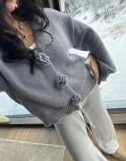 Pieces - Harmaa - Pcfatima Ls Knit Cardigan D2D Fsy B