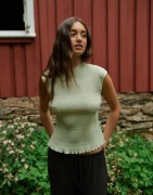 Nelly - Vihreä - Pleated Turtleneck Top