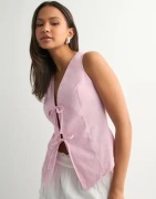 Gina Tricot - Vaaleanpunainen - Linen blend vest