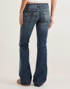 Nelly - Sininen - Super Low Heart Pocket Bootcut Jeans