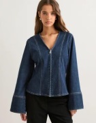 Pieces - Sininen - Pcflora Ls Denim Shirt