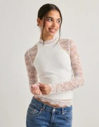 Nelly - Valkoinen - Lace LS Top