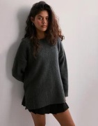 Pieces - Harmaa - Pcnancy Ls Loose O-Neck Knit Noos B