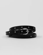Gina Tricot - Musta - Studded long belt