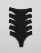 DORINA - Musta - Essential Cotton THONG