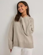 Gina Tricot - Beige - Crew neck knitted sweater