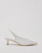 Nelly - Valkoinen - Lace V-Shape Slingback