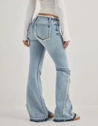Nelly - Sininen - No Waist Fringe Bootcut jeans