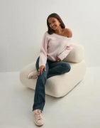 Nelly - Vaaleanpunainen - Wide Neck Knit Sweater