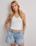 Nelly - Sininen - Wide Strap Jeans Shorts