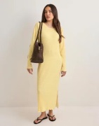 Pieces - Keltainen - Pcflora Ls Midi Dress Jrs Noos Bc