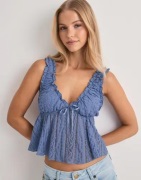 Gina Tricot - Sininen - Lace Top