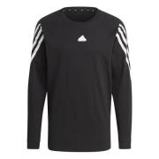 adidas T-paita Future Icons 3-Stripes - Musta/Valkoinen Pitkähihainen
